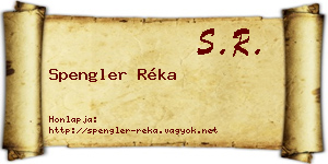 Spengler Réka névjegykártya